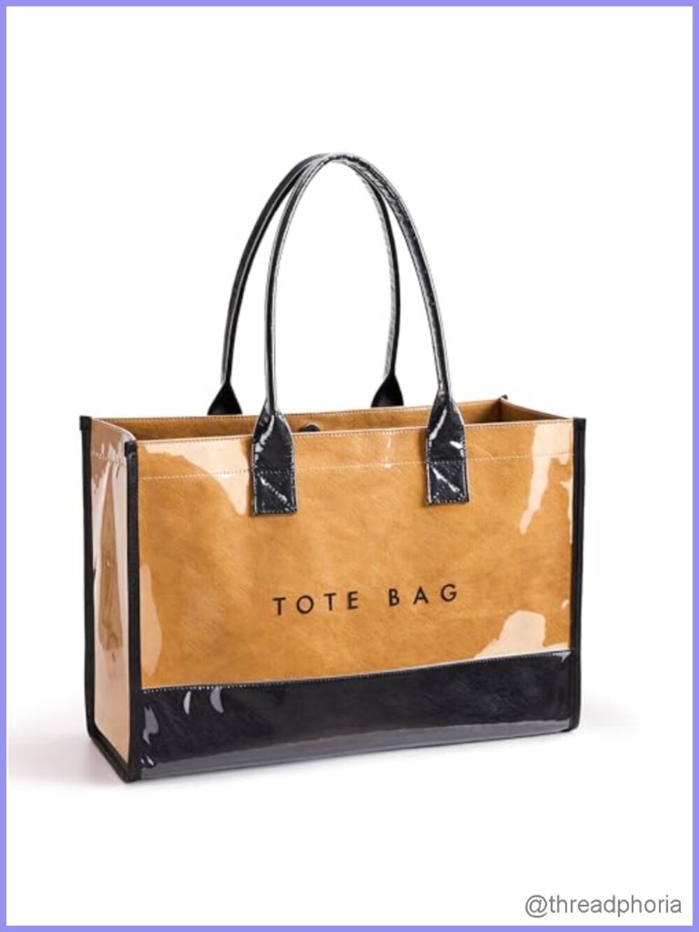 KALIDI Large PVC Tote Bag for Women Water Resistant Shoulder Handbag